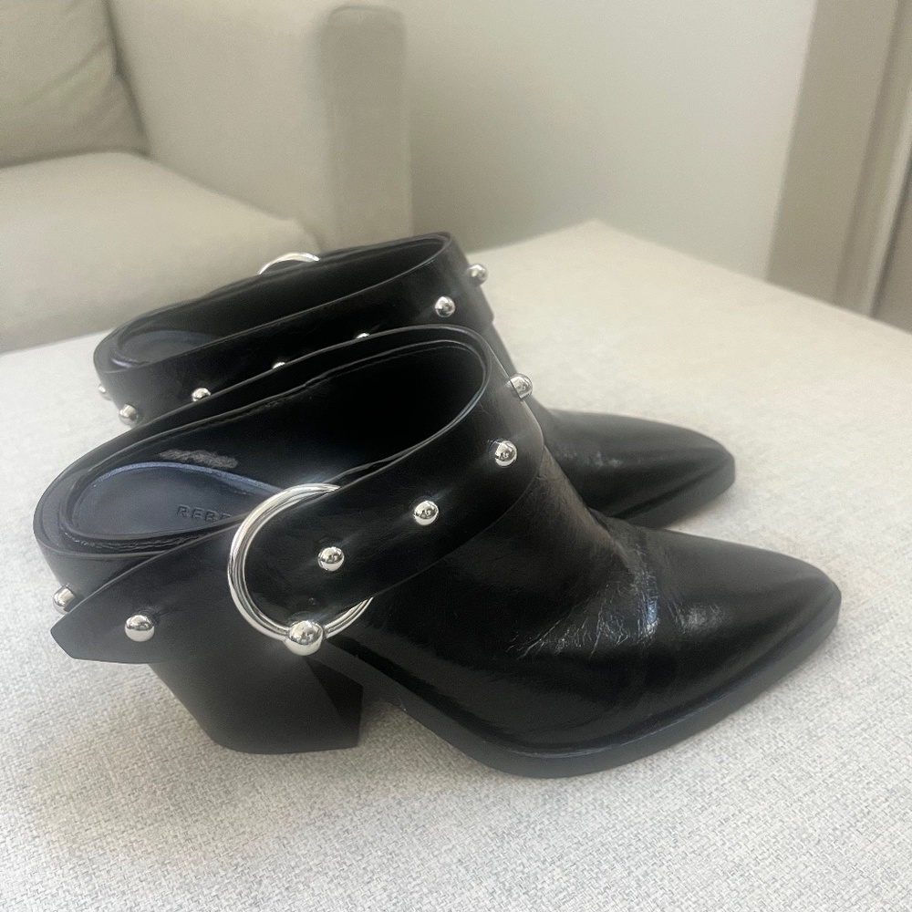 Rebecca Minkoff Black Leather Studded Clog